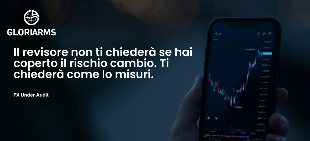 Copertina della newsletter FX Under Audit: «Il revisore non ti chiederà se hai coperto il rischio cambio. Ti chiederà come lo misuri.»