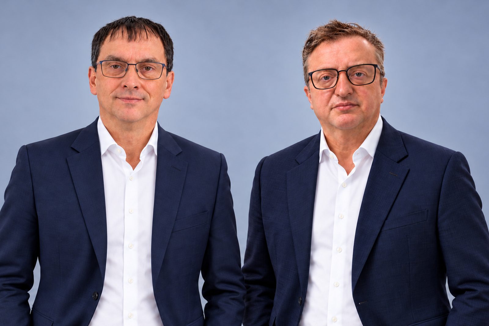 Enrico Ferrante and Stefan Hamberger, the two founders of GLORIARMS, standing side by side